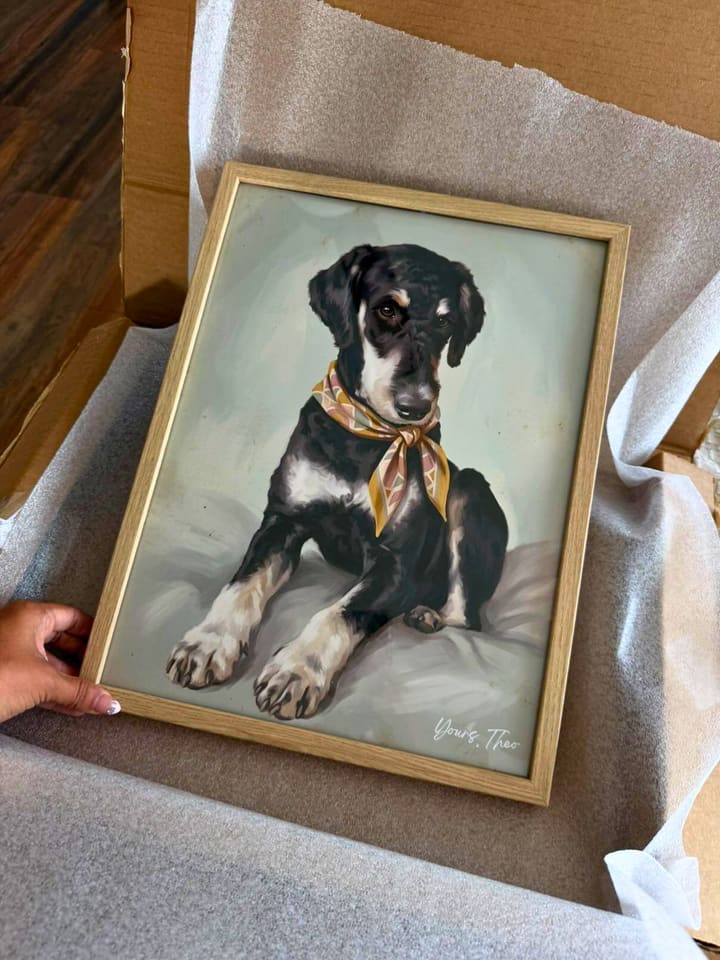 Customer photo of Sara B.'s portrait at home