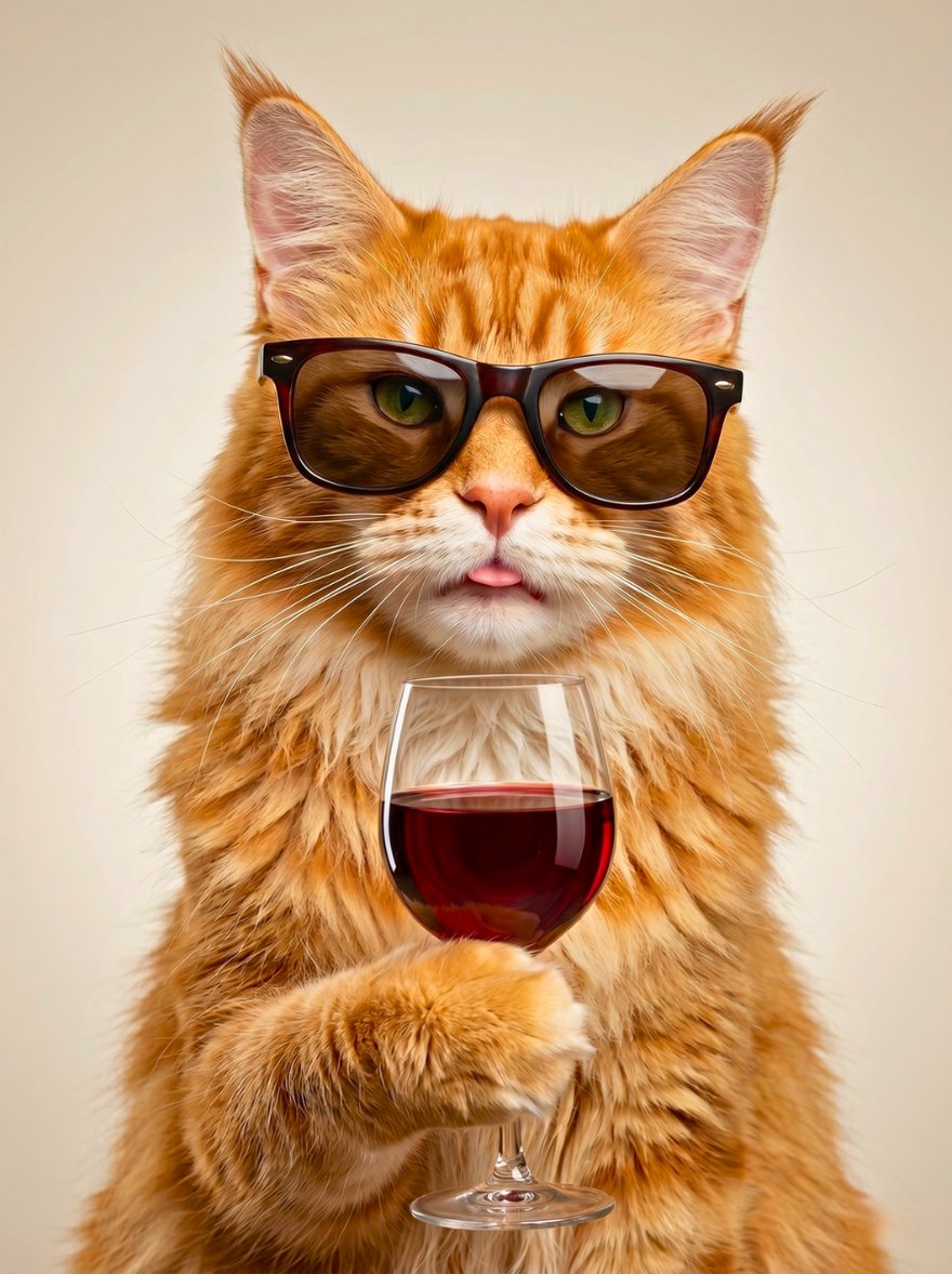 A fun, characterful portrait of a cat
