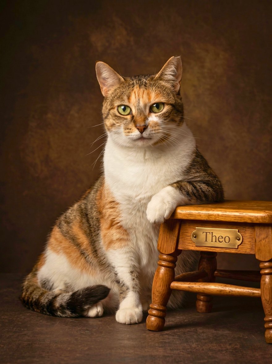 Matched pet portraits arranged as a gallery group