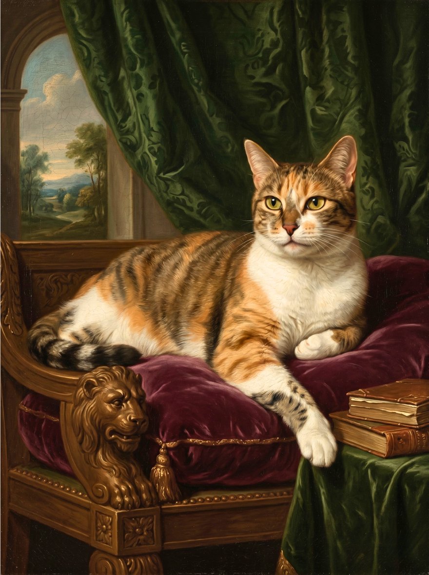 A bold pet portrait suited to a living-room wall