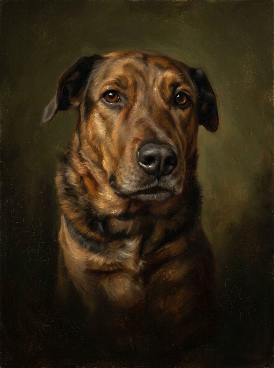 Old Master custom dog portrait