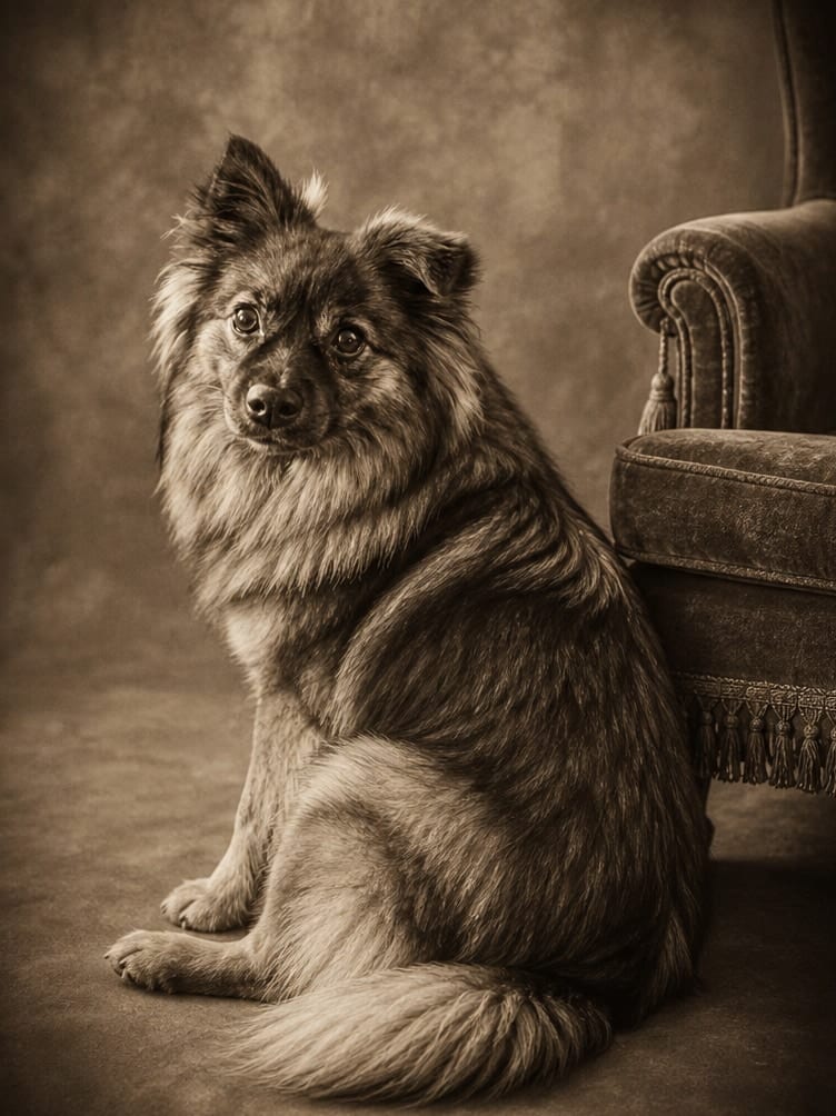 Vintage Sepia custom dog portrait
